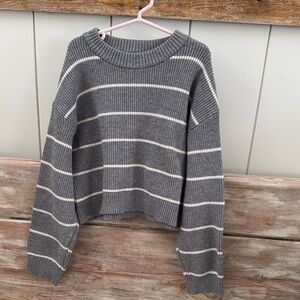 Zara kids Gray Striped Sweater